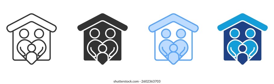 Family Icon Set Multiple Style Collection