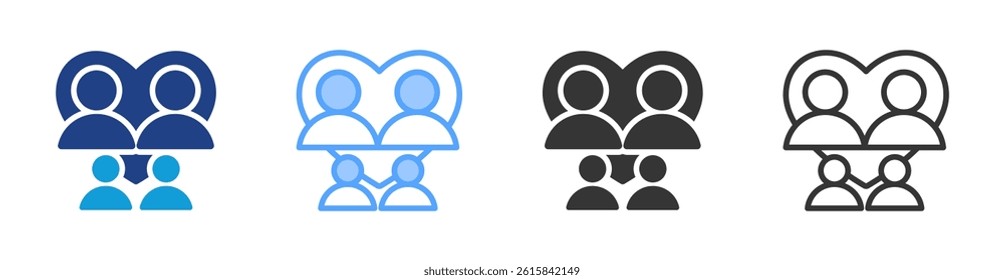 Family icon set multiple style collection