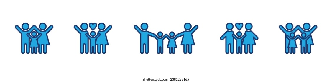 Family icon set. People, family members icon symbol. Vector illustration