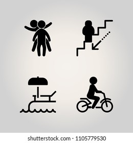 Family icon set. playing, summer, sport and wall illustration vector icons for web and design
