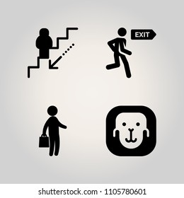 Family icon set. icon, red, group and businessman illustration vector icons for web and design