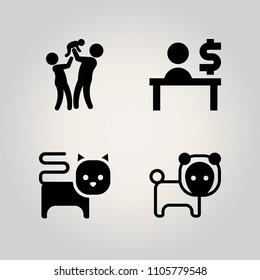 Family icon set. sales, set, client and orange illustration vector icons for web and design