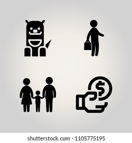 Family icon set. shopping, sky, symbol and people illustration vector icons for web and design