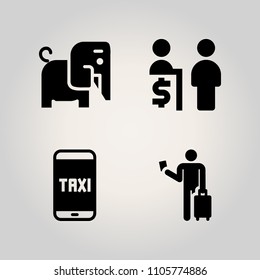 Family icon set. trip, wildlife, graphic and urban illustration vector icons for web and design