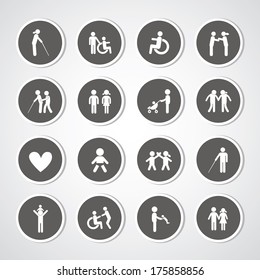 Family icon set for use