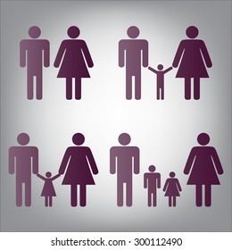 Family  icon set vector