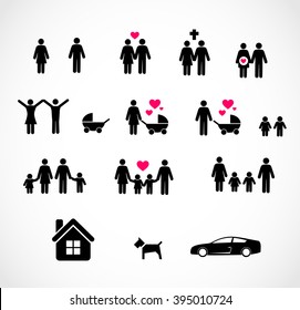 Family icon set vector 