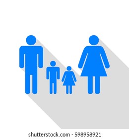 Family icon set vector. Vector. Azure icon with flat style shadow path on white background.