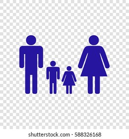 Family icon set vector. Vector. Blue icon on transparent background.