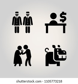 Family icon set. vector, day, female and hippopotamus illustration vector icons for web and design