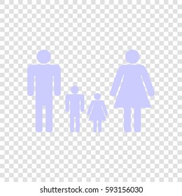 Family icon set vector. Vector. Periwinkle icon on transparent background.