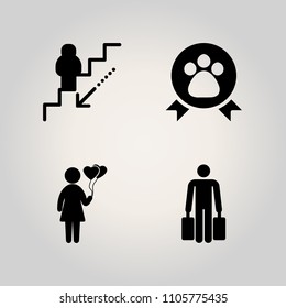 Family icon set. vector, shape, outdoors and holiday illustration vector icons for web and design