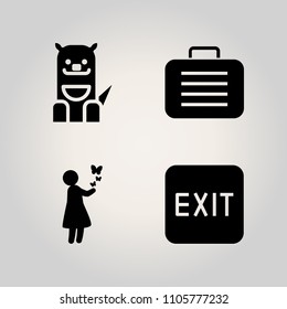 Family icon set. vintage, illustration, green and woman illustration vector icons for web and design
