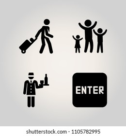 Family icon set. win, holding, new and two illustration vector icons for web and design
