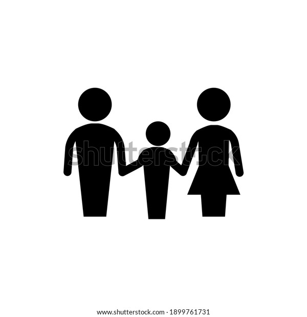 Family Icon Silhouette Black Vector Flat Stock Vector (royalty Free 