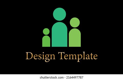 Family icon silhouette vector monogram logo template