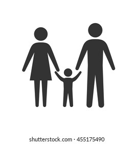 Family icon. Simple flat logo of family door on white background. Vector illustration.