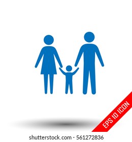 Family icon. Simple flat logo of family door on white background. Vector illustration.