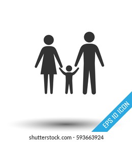 Family icon. Simple flat logo of family door on white background. Vector illustration.