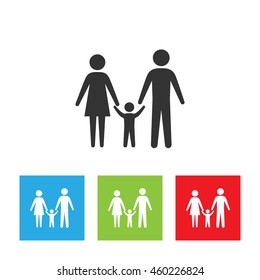 Family icon. Simple logo of family door on white background. Flat vector illustration.