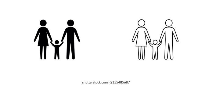 Icono de familia. Ilustración plana vectorial simple en un fondo blanco.	