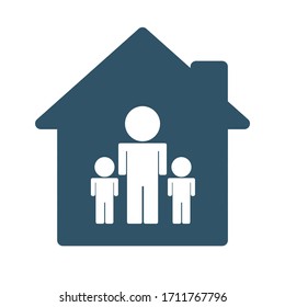 Family Icon Stay At Home, Protect Yourself From Viruses Covid-19, Stay Home Stay Safe Concept.