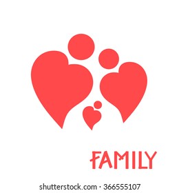 Family , icon, stylized image of a man in the form of heart