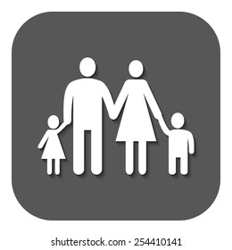 The family icon. Family symbol. Flat Vector illustration. Button