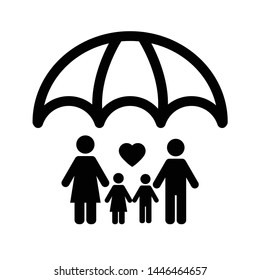 Family Icon Symbol Family Under Umbrella Stock Vector (Royalty Free ...