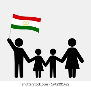 Family icon with tajikistan flag