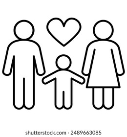 Family icon in thin line style Vector illustration graphic design 