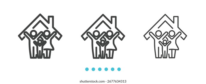 icono de familia. Vector de icono de línea delgada