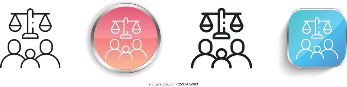 family icon. Thin Linear, Regular and Button Style Design Isolated On White Background