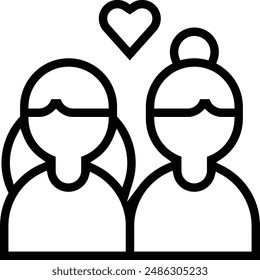 family icon. Thin linear style design isolated on white background