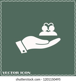 Family Icon in trendy flat style isolated on green background. Parents symbol for your web site design, logo, app, UI. Vector illustration, EPS10.