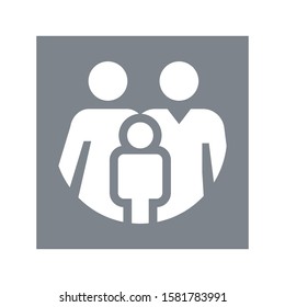 Family Icon in trendy flat style isolated on grey background. Parents symbol for your web site design, logo, app, UI. Vector illustration, EPS10.