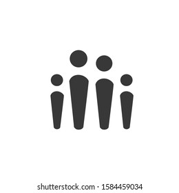 Family Icon in trendy flat style. Parents with child symbol for your web site design. Stock vector illustration isolated on white background.