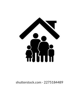 Family Icon in trendy flat style isolated on grey background. Family at house symbol for your web site design, logo, app, UI. Vector illustration.