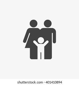 Family Icon in trendy flat style isolated on grey background. Parents symbol for your web site design, logo, app, UI. Vector illustration, EPS10.