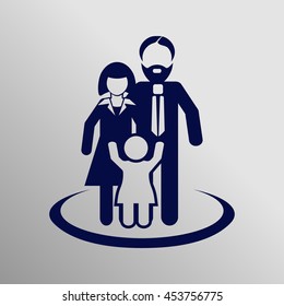 Family Icon in trendy flat style isolated on grey background. Parents symbol for your web site design, logo, app, UI. Vector illustration, EPS10.