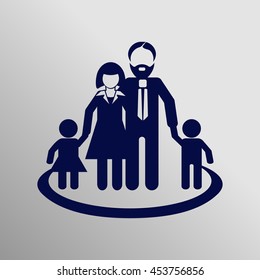 Family Icon in trendy flat style isolated on grey background. Parents symbol for your web site design, logo, app, UI. Vector illustration, EPS10.