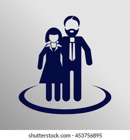 Family Icon in trendy flat style isolated on grey background. Parents symbol for your web site design, logo, app, UI. Vector illustration, EPS10.