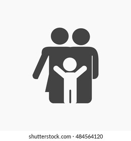 Family Icon in trendy flat style isolated on grey background. Parents with child symbol for your web site design, logo, app