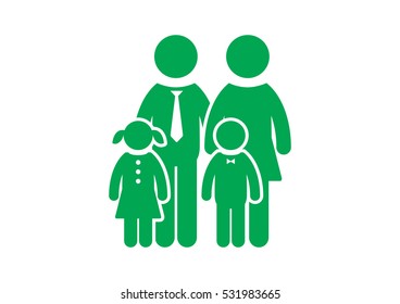Family Icon in trendy flat style isolated on white background