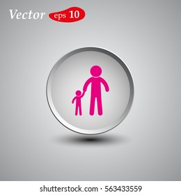 Family Icon in trendy flat style. Parents symbol for your web site design