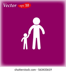 Family Icon in trendy flat style. Parents symbol for your web site design