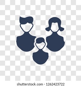 family icon. Trendy family logo concept on transparent background from Family Relations collection