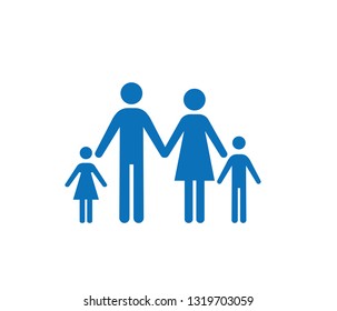 Family icon vector (blue version)