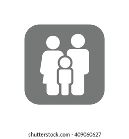 Family Icon Vector button. Flat Sign for using in the App, UI, Art, Logo, Web.