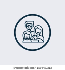 family icon vector from family collection. Thin line family outline icon vector illustration. Linear symbol for use on web and mobile apps, logo, print media
